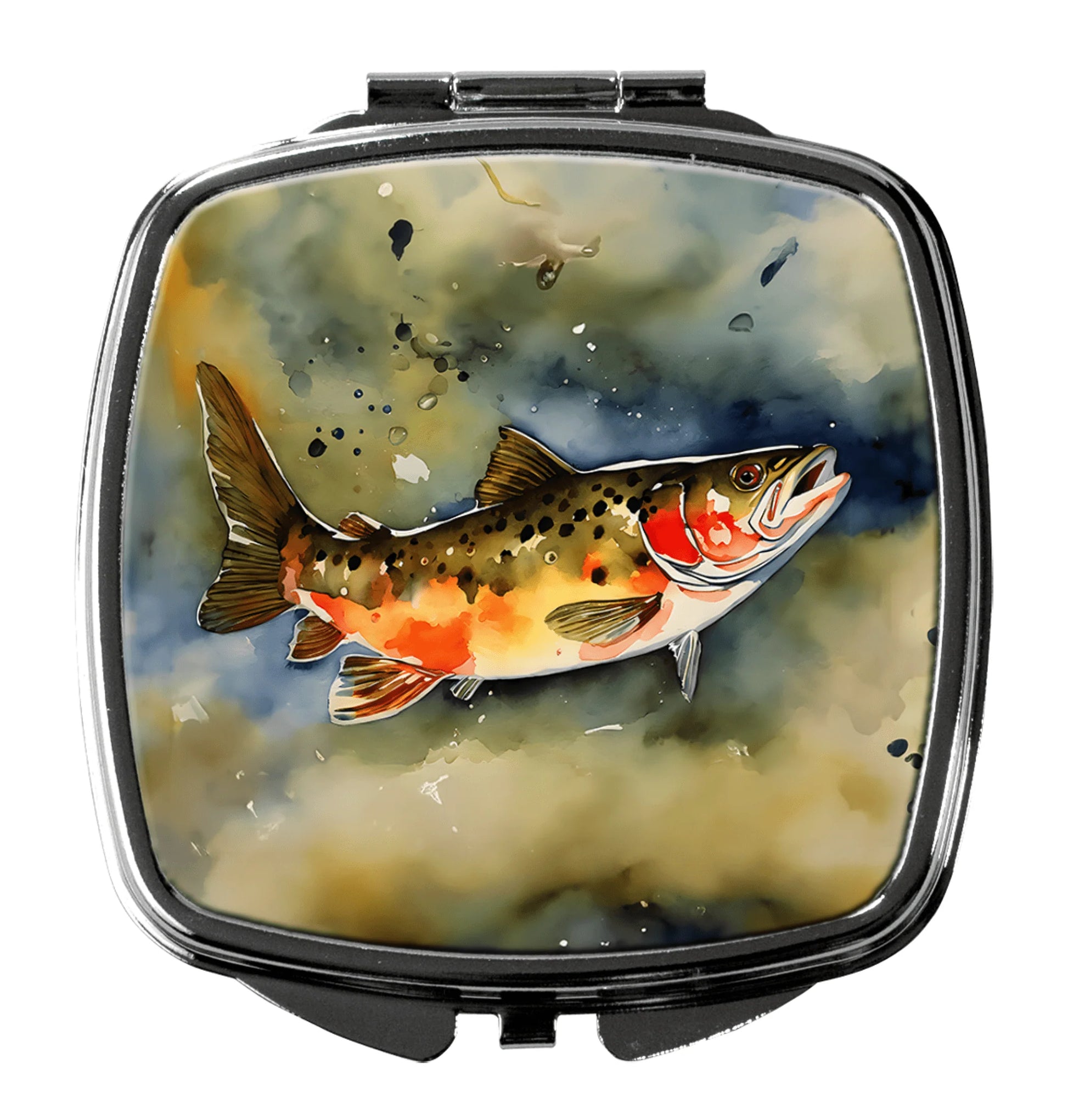 Brook Trout Elegance Square Compact Mirror