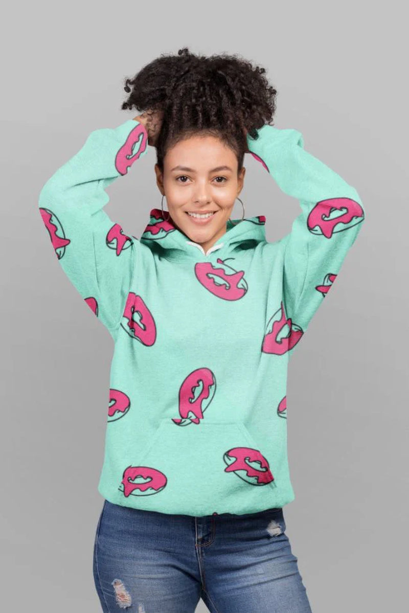 Pink Glazed Donuts Pattern UNISEX Sublimation Hoodie