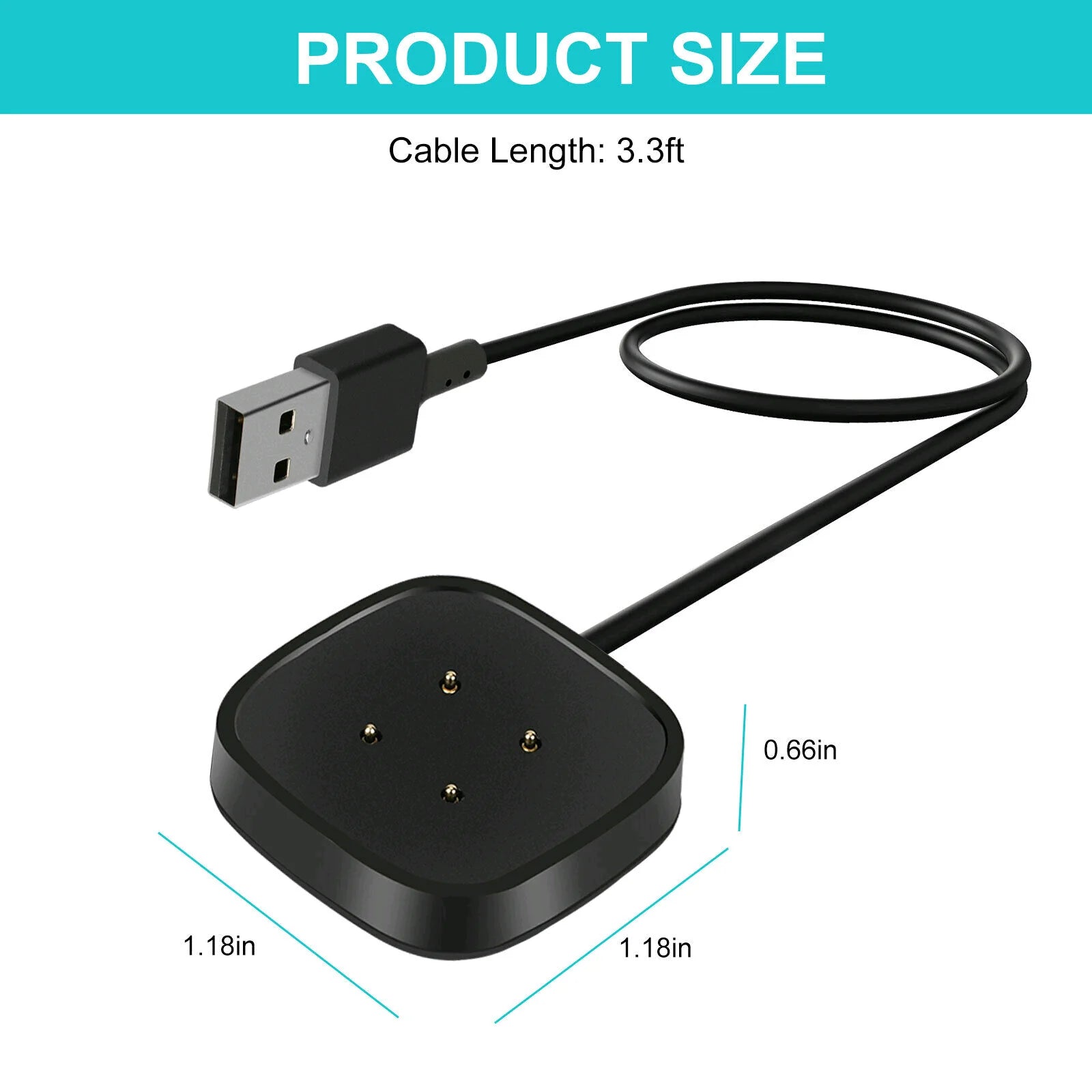 Wireless Charger for Fitbit Sense Versa 3 4 Watch USB Fast Charging Dock Cable