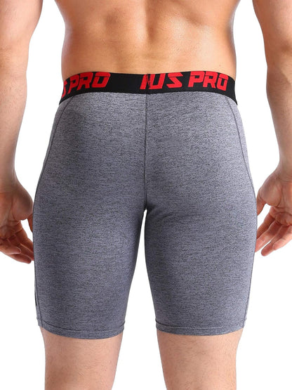 Men'S 3 Pack Running Compression Shorts with Pockets