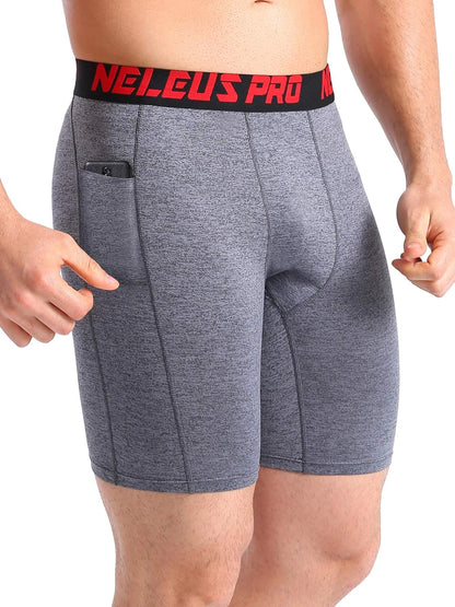 Men'S 3 Pack Running Compression Shorts with Pockets